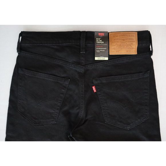 Levi's 512 Men's Sz 30 x 32 Black Premium Slim Taper Leg Denim Jeans - Picture 7 of 10
